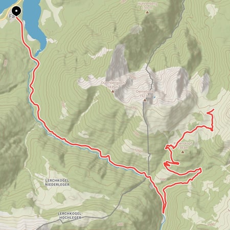 Von Lenggries-Fall am Sylvensteinspeicher über die Jausenstation Aquila zur Rotwandalm unterhalb des Juifen