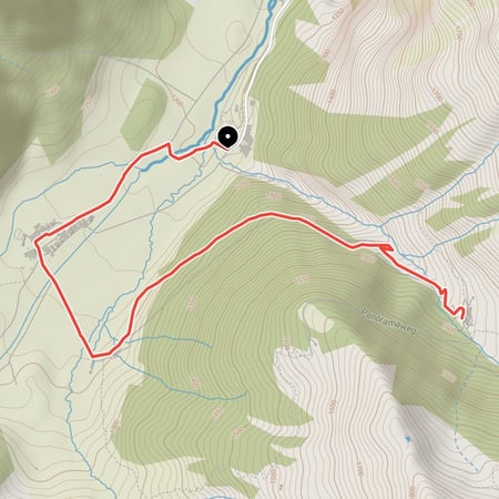 Vom großen Ahornboden über den Alpengasthof Eng hinauf zur Binsalm am Fuße der Lamsenspitze