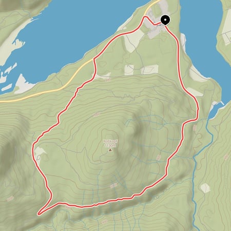 Einfache Mountainbike-Tour von Fall am Ufer des Sylvensteinsees entlang des Faller Rundwegs über die Wiesalm um den Roßkopf und zurück nach Fall