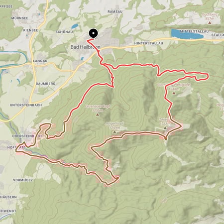 Rundtour von Bad Heilbrunn über den Enzenauer Berg nach Obersteinbach bei Bichl und über Fahrtkopf und Zwiesel zum Blomberg