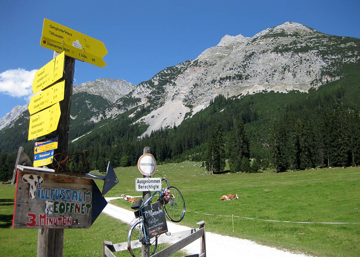 Leichte MTB-Tour für Einsteiger von Leutasch hinein ins beschauliche Gaistal zur gleichnamigen Gaistalalm und weiter zur Tillfussalm