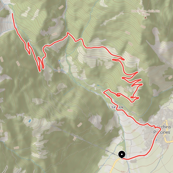 Von Partschins über Salten hinauf zur Schutzhütte Nasereit im Zieltal, einem Hochtal in der Texelgruppe