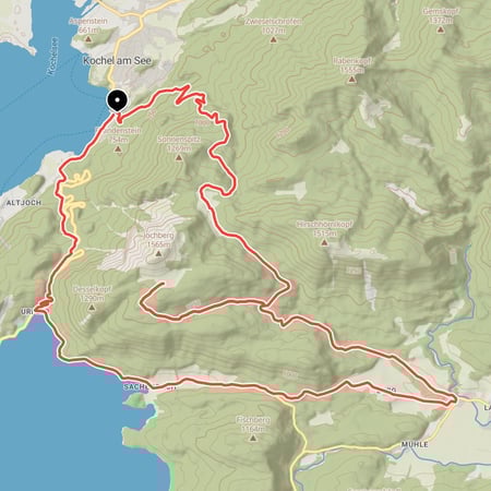Jochberg-Runde von Kochel am See über Kotalm zur Jocheralm und über die Jachenau zum Walchensee