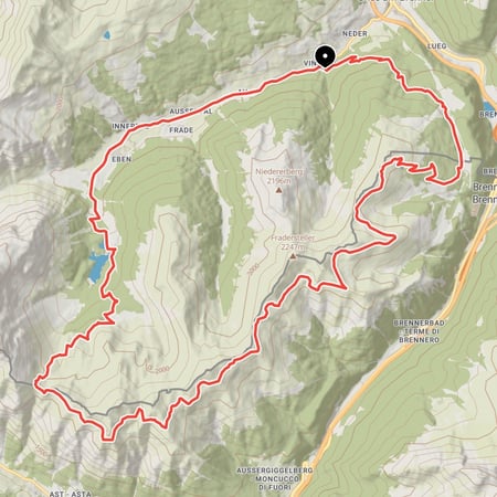 Aussichtsreiche Mountainbiketour mit Trailanteil von Gries über den Brenner Grenzkamm zum Portjoch und über das Obernberger Tal zurück