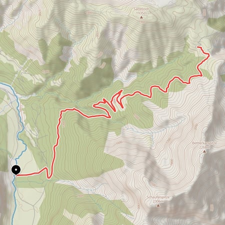 Vom Rißbachtal bei Hinterriß über die Plumsalm zur Plumsjochhütte unterhalb des Plumssattels
