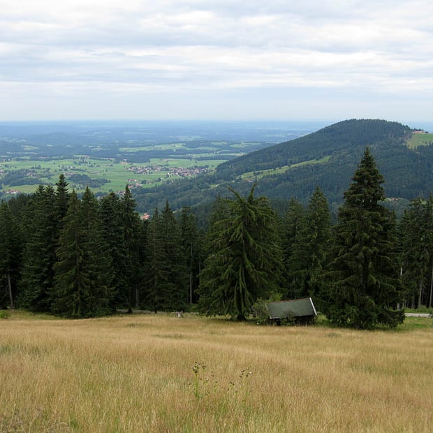 Kurze Bike-Tour vom Wallfahrtsort Birkenstein bei Fischbachau auf die Bucher Alm am Breitenstein