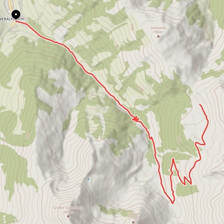 Mountainbike-Tour durch den Lueger Graben zur Faulbaumgartenalm und weiter zur Feldalm oberhalb des Alpbachtals