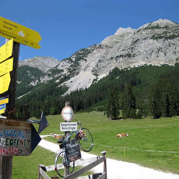 Leichte MTB-Tour für Einsteiger von Leutasch hinein ins beschauliche Gaistal zur gleichnamigen Gaistalalm und weiter zur Tillfussalm
