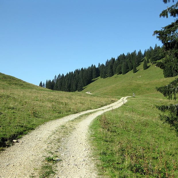 Von Lenggries Hohenburg über das Hirschbachtal hinauf zum Hirschtalsattel und weiter zur Lenggrieser Hütte