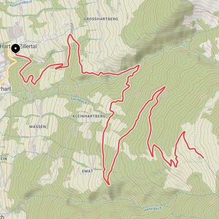 Gut befahrbare Mountainbike-Tour von Hart im Zillertal auf den Hamberg zur nicht bewirteten Bachleralm