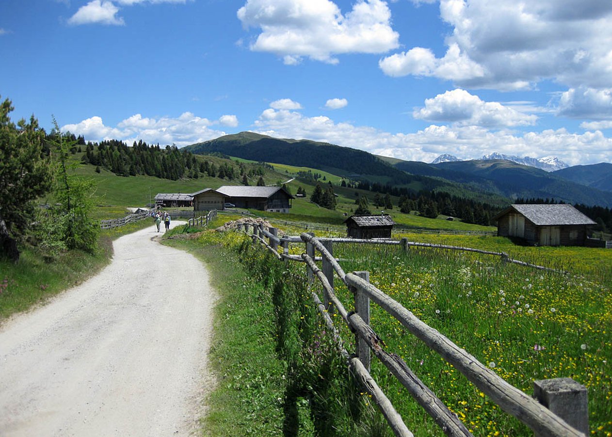 Mountainbike-Tour mit Ausblick für Einsteiger vom Parkplatz Zumis über die Ronerhütte auf die Rodenecker-Lüsner Alm zur Rastnerhütte
