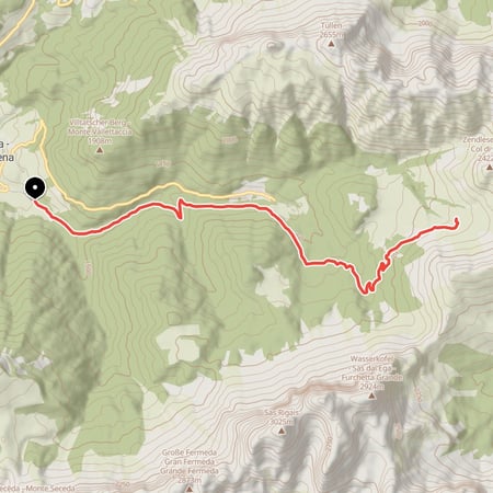 Von Ranui bei Villnöß über die Zanser Alm tief hinein in den Naturpark Puez-Geisler und hinauf zur Gampenalm am Fuße des Zendleser Kofel