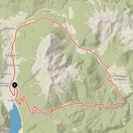 Von Achenkirch hinauf aufs Kögljochund über Steinberg rund um den Hochunnütz zurück zum Ausgangspunkt