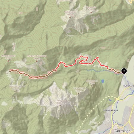 Moderate MTB-Tour mit steilen Anstiegen von Burgrain bei Garmisch-Partenkirchen über die idyllischen Reschbergwiesen hinauf zur einsam gelegenen Enningalm