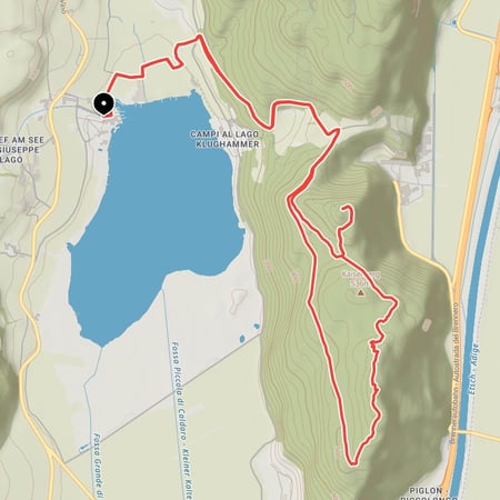 Holprige Bike-Tour vom Kalterer See hinauf auf den Mitterberg und über Single-Trail Passagen vorbei an den Roßzähnen zur Leuchtenburg