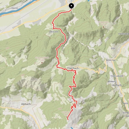 Von Kundl über Thierbach und die Schatzbergalm zum Schatzberg zwischen Alpbachtal und Wildschönau