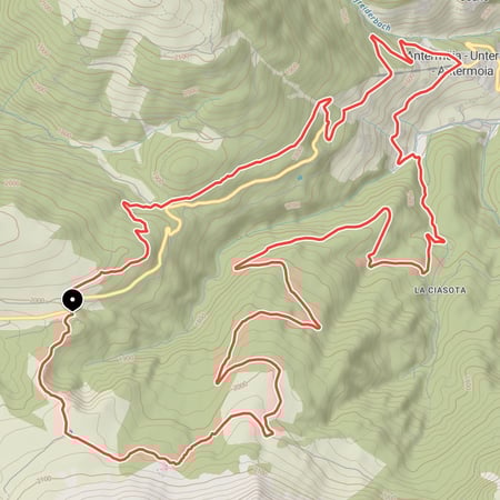 Panoramareiche MTB-Tour mit Trailanteil am Fuße des Peitlerkofel entlang nach Untermoi und zurück hinauf zum Würzjoch