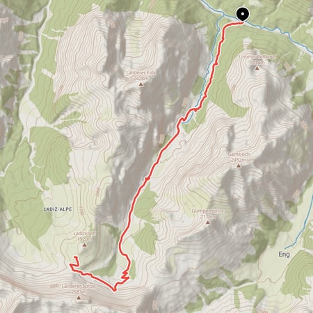 Vom Rißbachtal nahe Hinterriß über das Laliderertal zur Falkenhütte im Karwendelgebirge