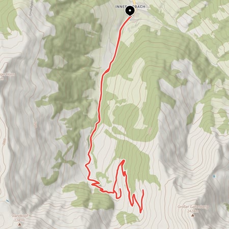 Von Inneralpbach durch das Alpbachtal über Greitalm und Farmkehralm in Richtung Großer Galtenberg